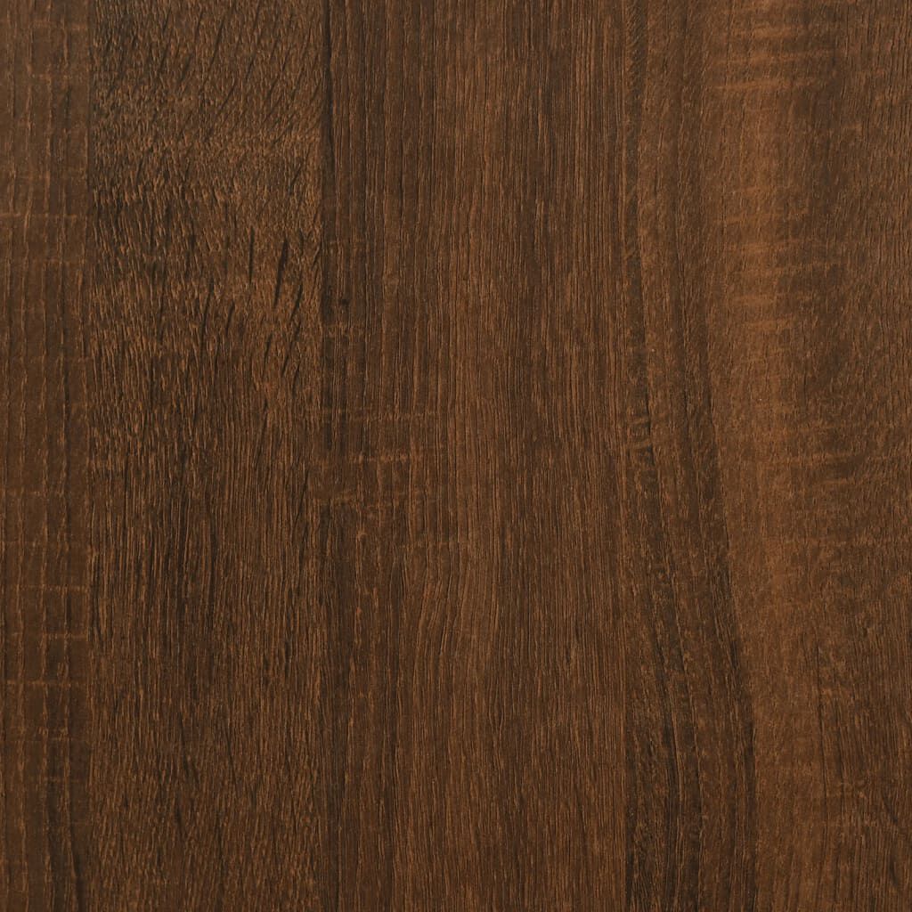 vidaXL Bed Cabinet with Solid Wood Legs Brown Oak 40x35x69 cm