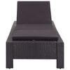 vidaXL Sunbed with Cushion Black Poly Rattan