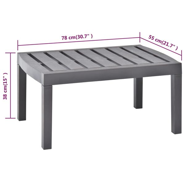 vidaXL Garden Table Mocha 78x55x38 cm Plastic