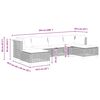 vidaXL 6 Piece Garden Sofa Set with Cushions Grey Poly Rattan