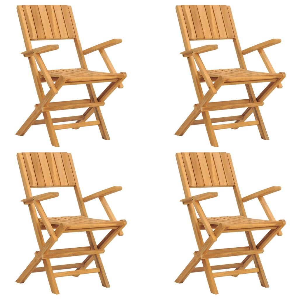 vidaXL Folding Garden Chairs 4 pcs 55x61x90 cm Solid Wood Teak