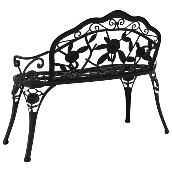 vidaXL Garden Bench 100 cm Cast Aluminium Black