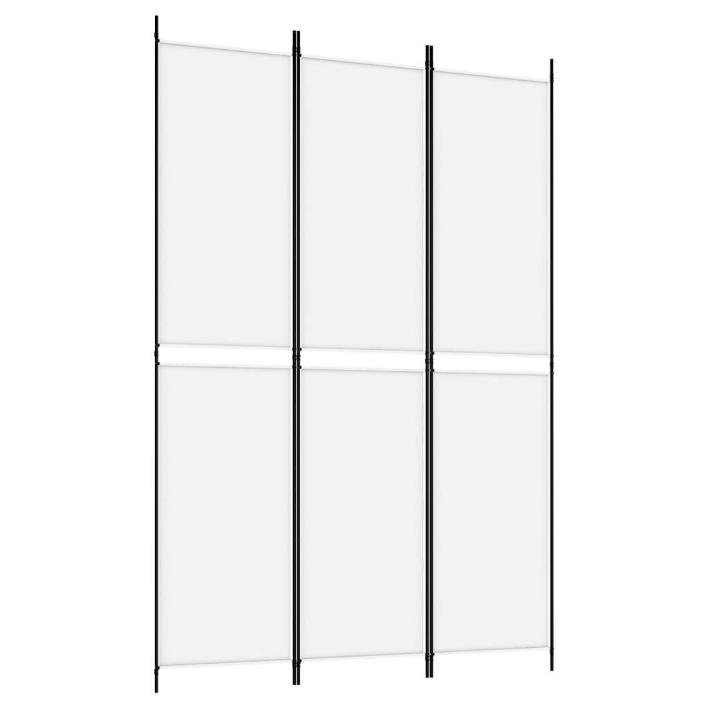 vidaXL 3-Panel Room Divider White 150x220 cm Fabric