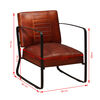 vidaXL Lounge Chair Brown Genuine Leather