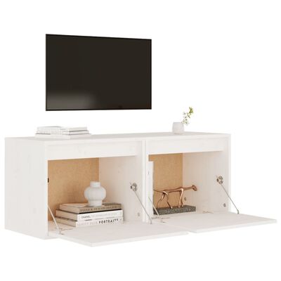 vidaXL Wall Cabinets 2 pcs White 45x30x35 cm Solid Pinewood