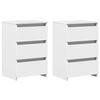 vidaXL Bed Cabinets 2 pcs White 40x35x62,5 cm Engineered Wood