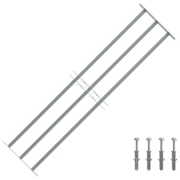 Adjustable Security Grille for Windows with 3 Crossbars 1000-1500 mm