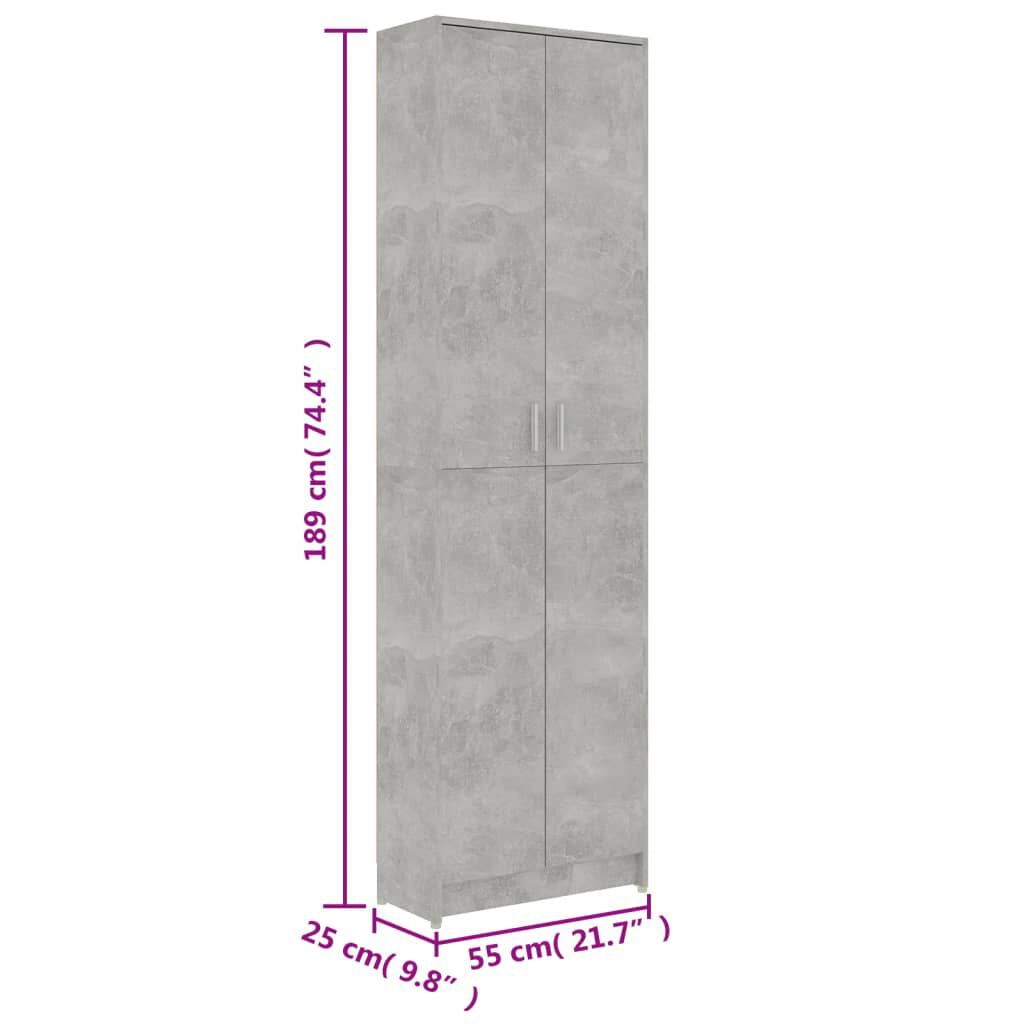 vidaXL Hallway Wardrobe Concrete Grey 55x25x189 cm Engineered Wood