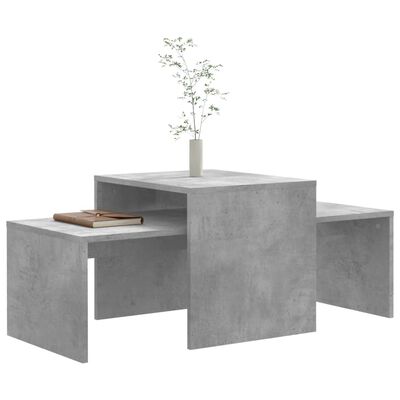 vidaXL Coffee Table Set Concrete Grey 100x48x40 cm Engineered Wood, concrete grey vidaXL Coffee Table Set Concrete Grey 100x48x40 cm Engineered Wood