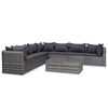 vidaXL 8 Piece Garden Lounge Set with Cushions Poly Rattan Grey