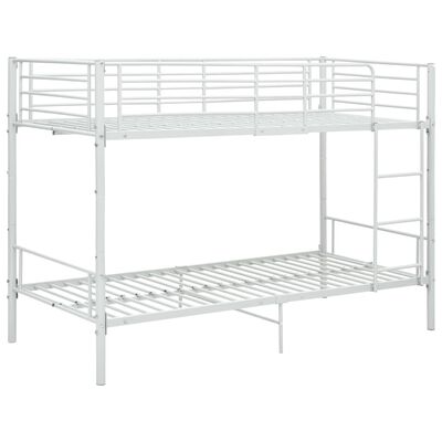 vidaXL Bunk Bed without Mattress White Metal 90x200 cm