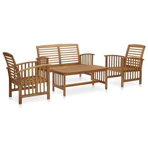 vidaXL 4 Piece Garden Lounge Set Solid Acacia Wood (310256+310262)
