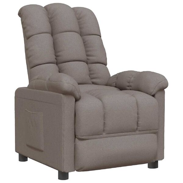 vidaXL Recliner Chair Taupe Fabric