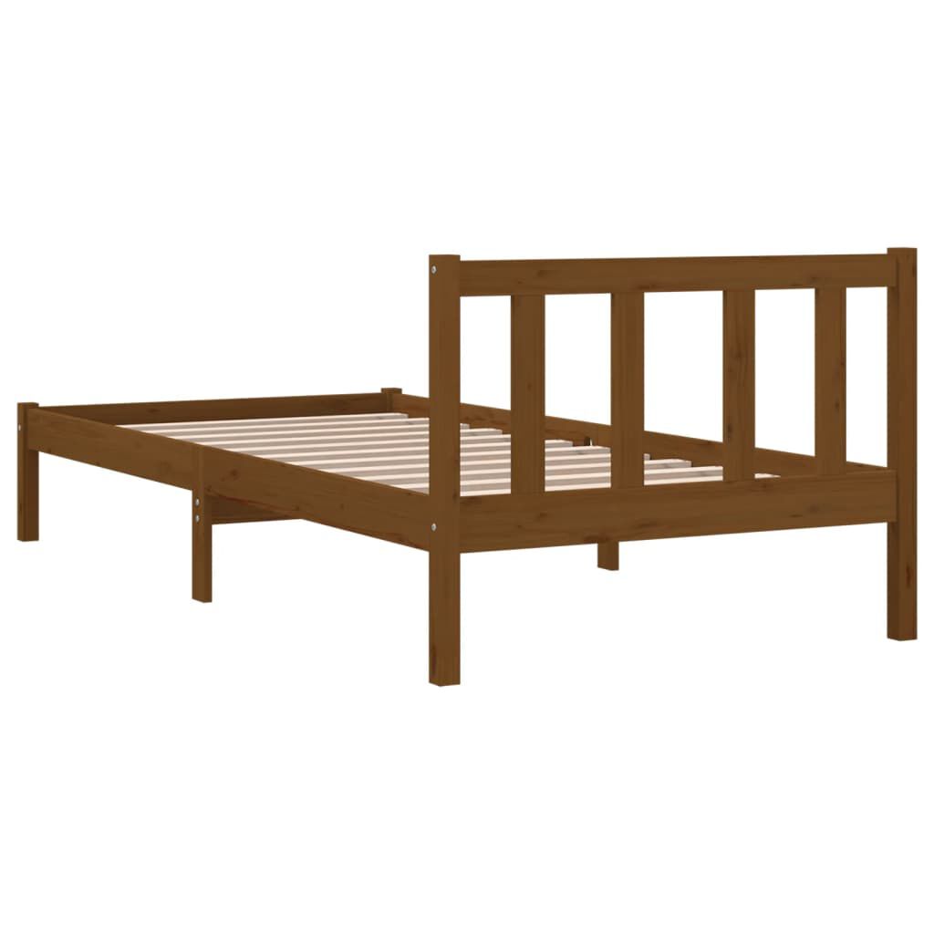 vidaXL Bed Frame without Mattress Honey Brown Solid Wood 90x200 cm