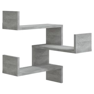 vidaXL Wall corner shelves Wall-Mounted Grey Sonoma 40 x 40 x 49.5 cm