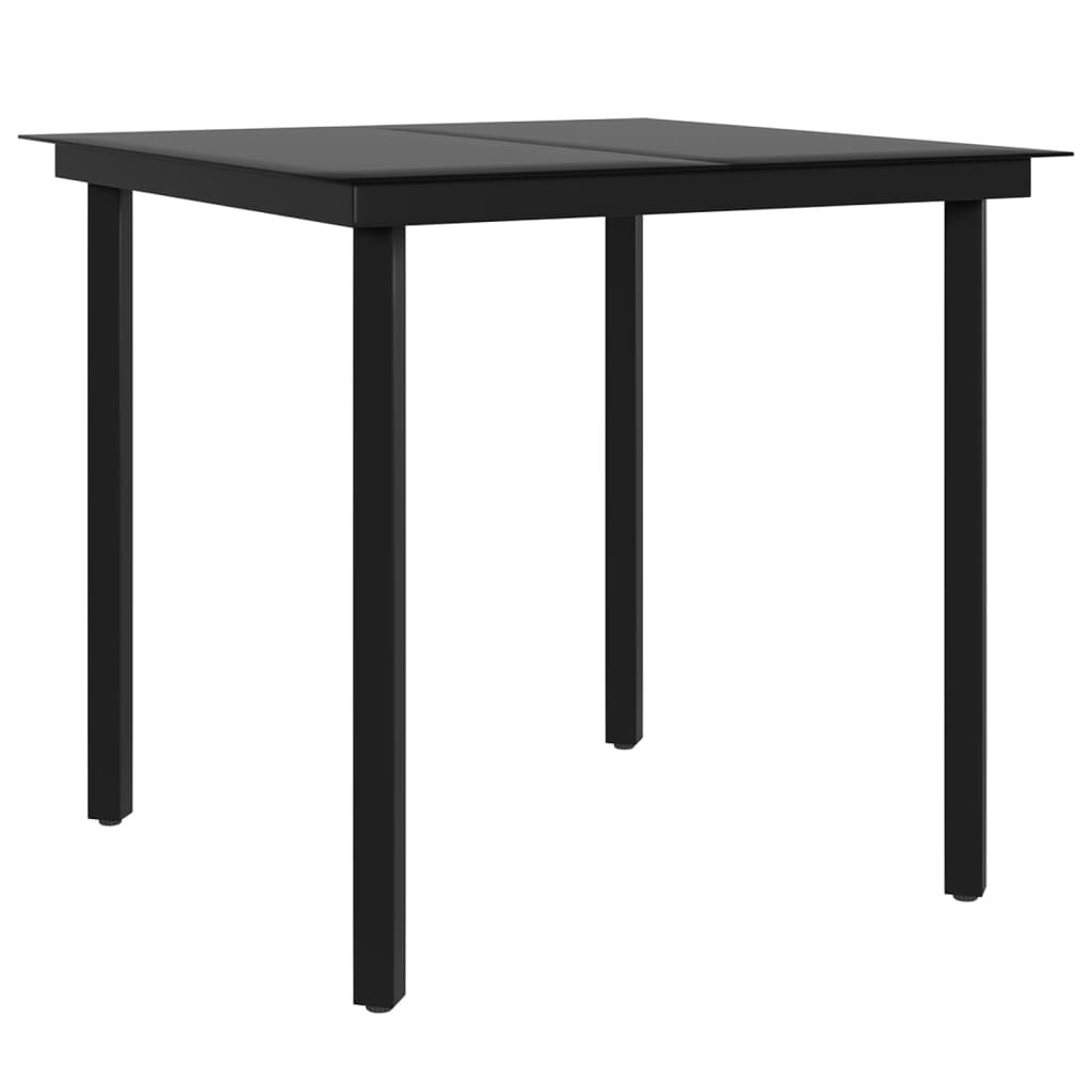 vidaXL 3 Piece Garden Dining Set with Cushions Brown and Black