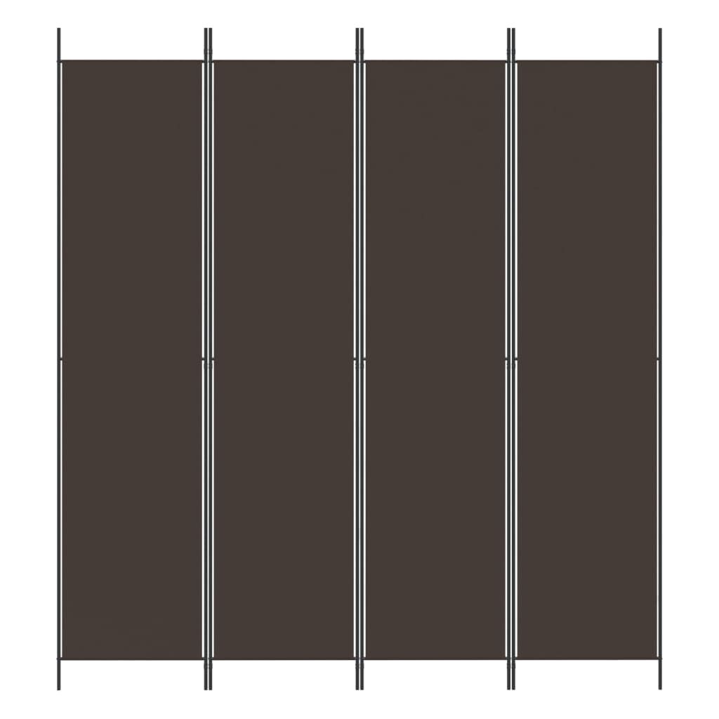 vidaXL 4-Panel Room Divider Brown 200x220 cm Fabric