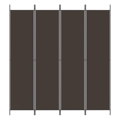 vidaXL 4-Panel Room Divider Brown 200x220 cm Fabric, brown vidaXL 4-Panel Room Divider Brown 200x220 cm Fabric