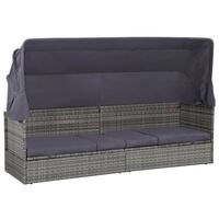 vidaXL Garden Bed with Canopy Grey 205x62 cm Poly Rattan, grey vidaXL Garden Bed with Canopy Grey 205x62 cm Poly Rattan