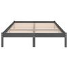 vidaXL Bed Frame without Mattress Grey Solid Wood Super King Size