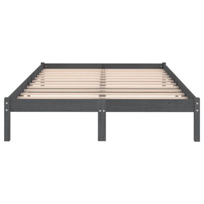 vidaXL Bed Frame without Mattress Grey Solid Wood Super King Size, grey vidaXL Bed Frame without Mattress Grey Solid Wood Super King Size
