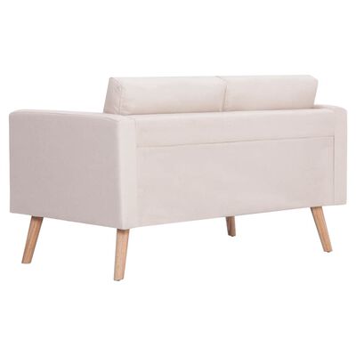 vidaXL 2-Seater Sofa Fabric Cream, cream vidaXL 2-Seater Sofa Fabric Cream