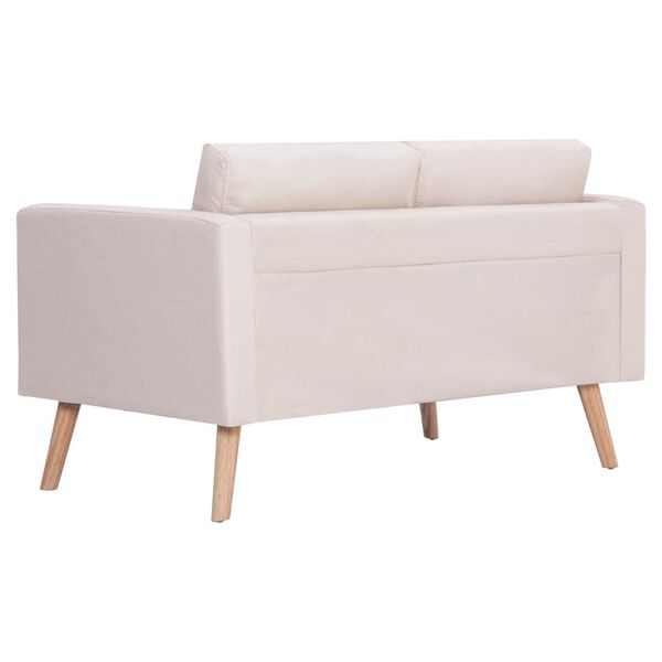 vidaXL 2-Seater Sofa Fabric Cream