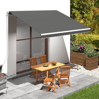 vidaXL Awning Top Sunshade Canvas Anthracite 400x300 cm