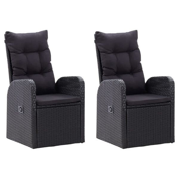 vidaXL 9 Piece Garden Dining Set with Cushions Black