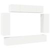 vidaXL 6 Piece TV Cabinet Set White Engineered Wood