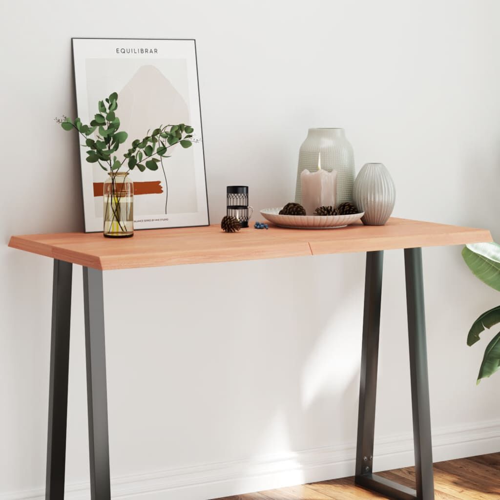 vidaXL Table Top Light Brown 120x60x(2-4)cm Treated Solid Wood Live Edge