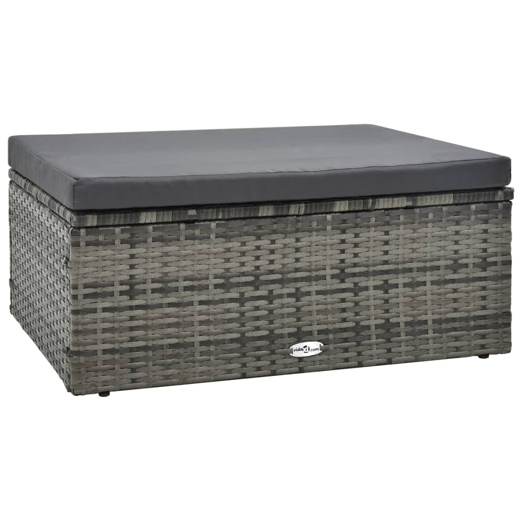 vidaXL 5 Piece Garden Lounge Set with Cushions Poly Rattan Grey