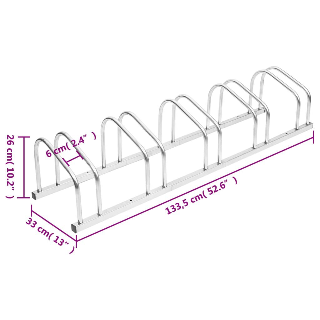 vidaXL Bike Rack for 5 Bikes Galvanised Steel