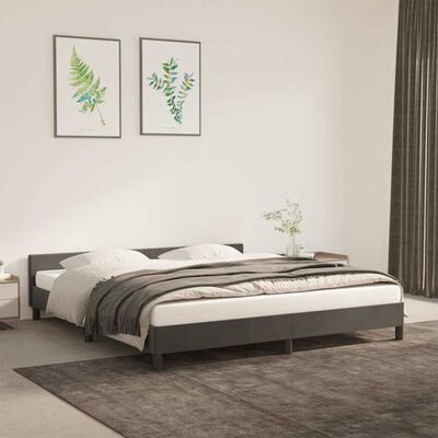 vidaXL Bed Frame without Mattress Dark Grey 183x203 cm King Velvet, dark grey vidaXL Bed Frame without Mattress Dark Grey 183x203 cm King Velvet