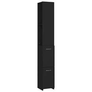vidaXL Bathroom Cabinet Black 25x26,5x170 cm Engineered Wood