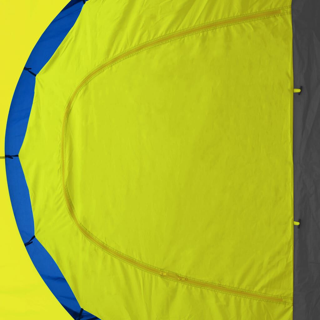 vidaXL Camping Tent Polyester 9 Persons Blue-yellow