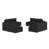 vidaXL 8 Piece Garden Lounge Set with Cushions Poly Rattan Black