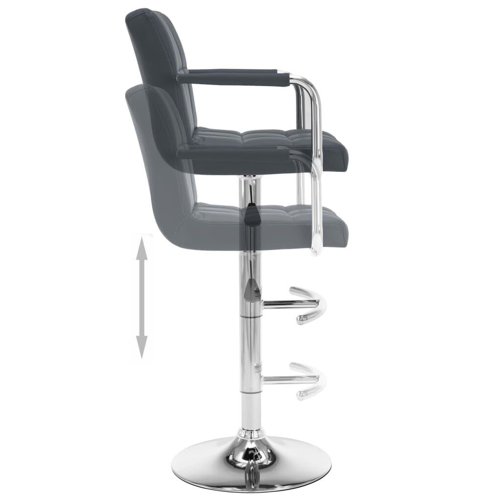 vidaXL Bar Stools 2 pcs Grey Faux Leather