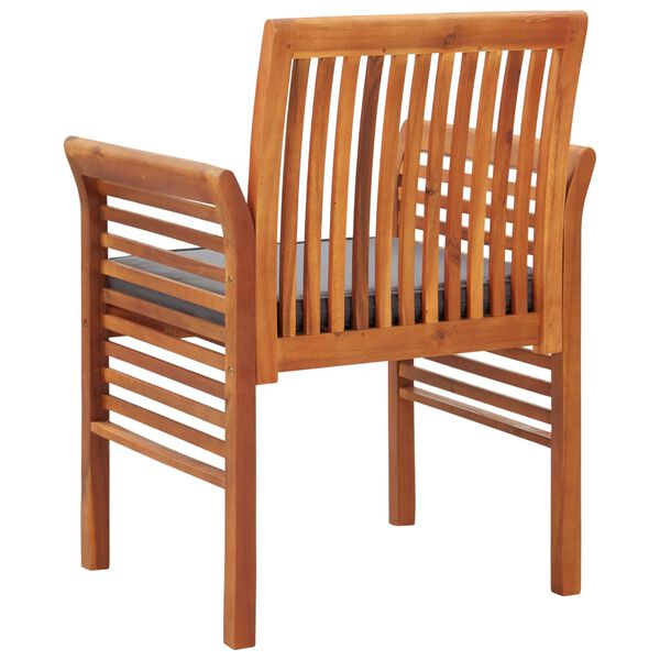 vidaXL Garden Dining Chairs with Cushions 2 pcs Solid Acacia Wood