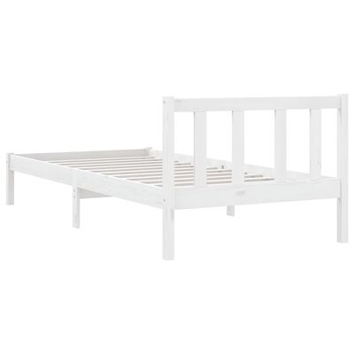 vidaXL Bed Frame without Mattress White Solid Wood 90x200 cm, white vidaXL Bed Frame without Mattress White Solid Wood 90x200 cm