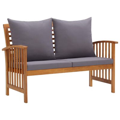vidaXL Garden Bench with Cushions 119 cm Solid Acacia Wood,  vidaXL Garden Bench with Cushions 119 cm Solid Acacia Wood