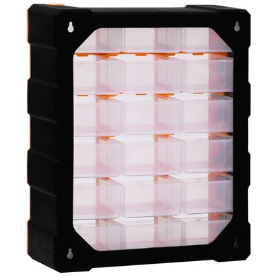 vidaXL Multi-drawer Organiser with 18 Middle Drawers 38x16x47 cm, orange and black vidaXL Multi-drawer Organiser with 18 Middle Drawers 38x16x47 cm