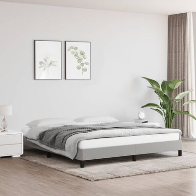 vidaXL Bed Frame without Mattress Light Grey 183x203 cm King Fabric