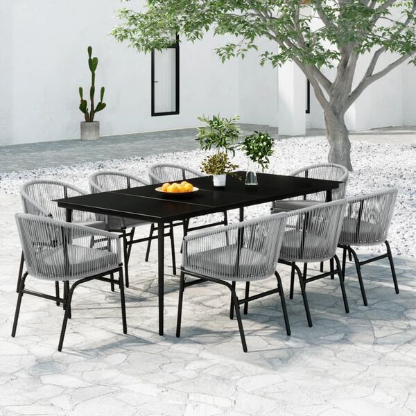 vidaXL 9 Piece Garden Dining Set Anthracite