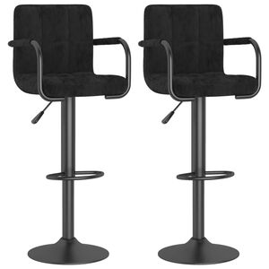 vidaXL Bar Stools 2 pcs Black Velvet