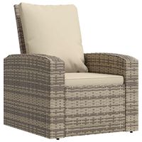 vidaXL Garden Reclining Chair with Cushions Light Brown Poly Rattan, light brown vidaXL Garden Reclining Chair with Cushions Light Brown Poly Rattan