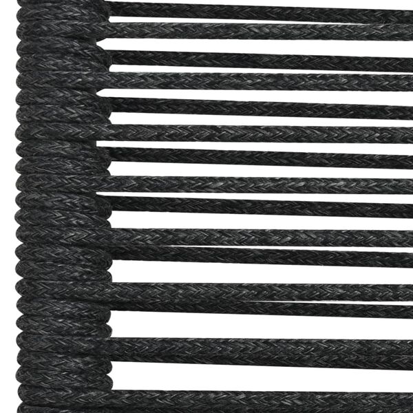 vidaXL 7 Piece Garden Dining Set Cotton Rope and Steel Black