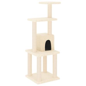 vidaXL Cat Tree with Sisal Scratching Posts Cream 105 cm