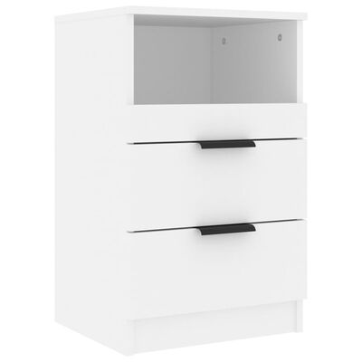 vidaXL Bedside Cabinets 2 pcs White Engineered Wood, white vidaXL Bedside Cabinets 2 pcs White Engineered Wood