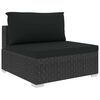 vidaXL 6 Piece Garden Lounge Set with Cushions Poly Rattan Black